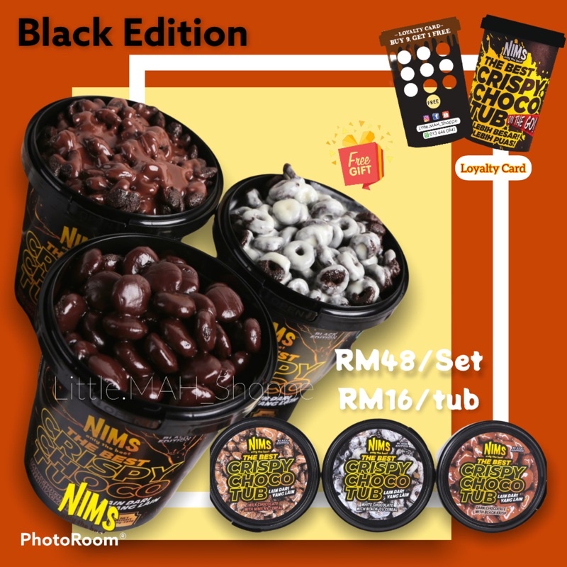 [FREE LOYALTY CARD] NIMS BLACK EDITION Chocojar Choco jar Choco tub