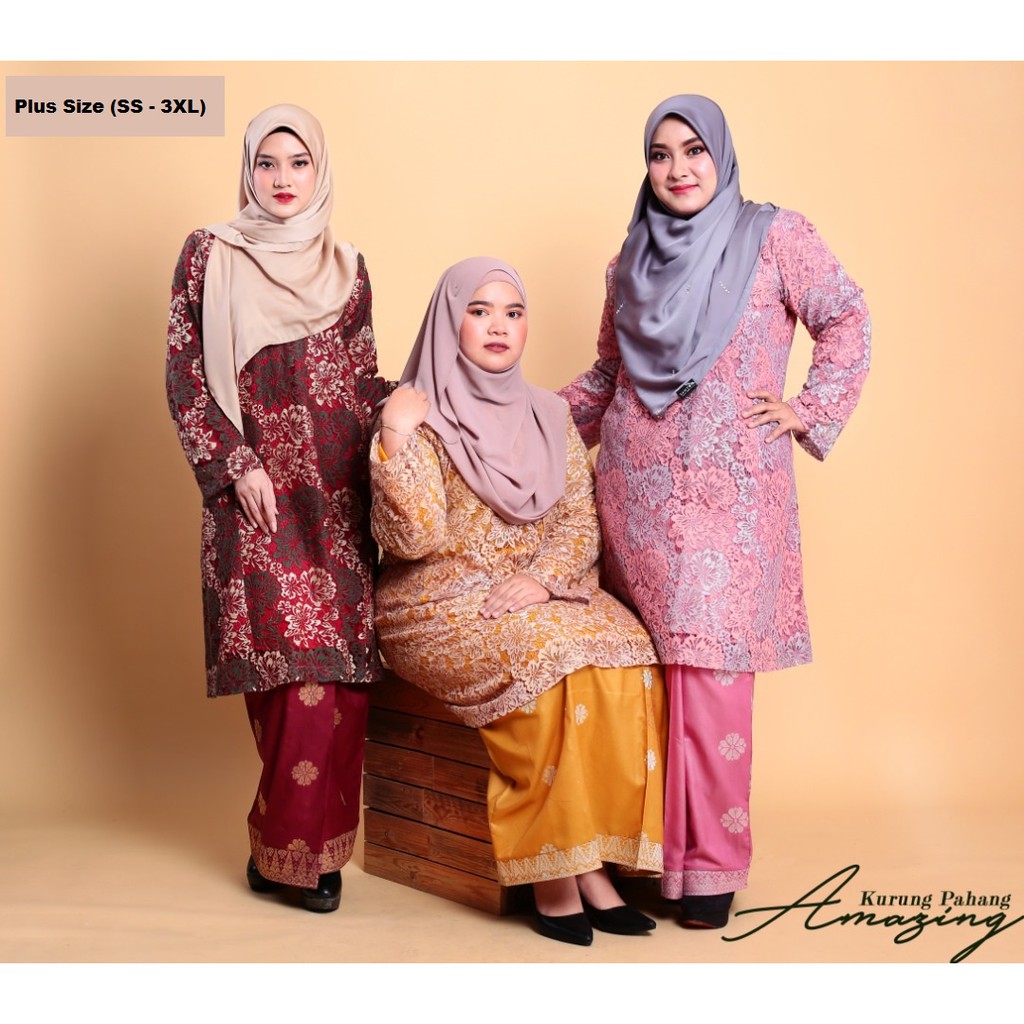 baju kurung lace plus size