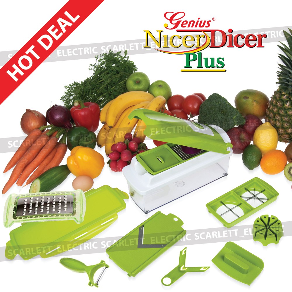 Genius Nicer Dicer Plus Slicer Grater Chopper Peeler Cutter Kitchen |  Shopee Malaysia