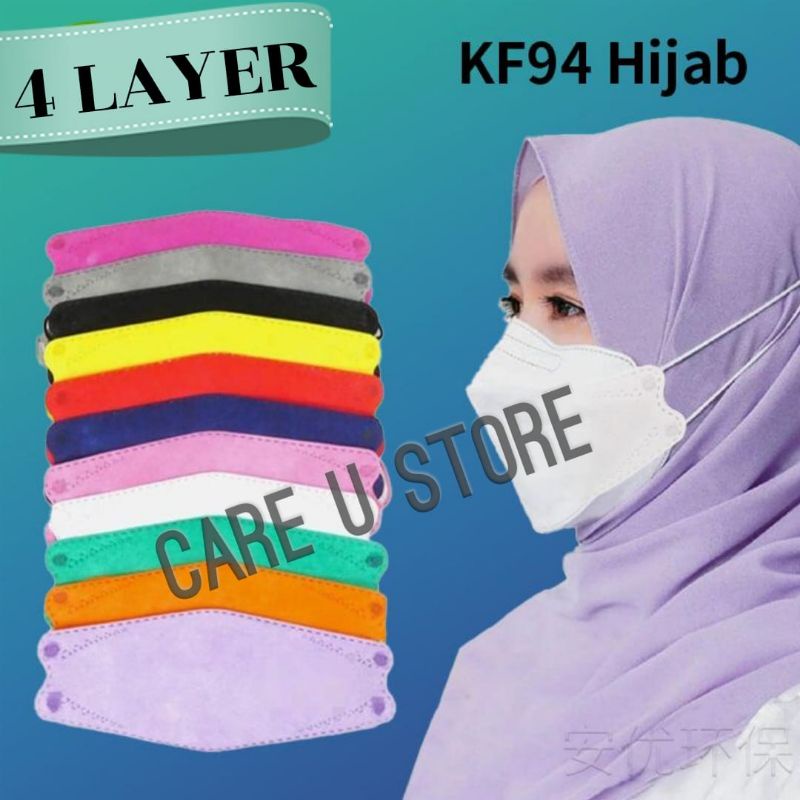 Disposable KF94 Headloop Hijab Face Mask 4 Ply Korea Design (10pcs per