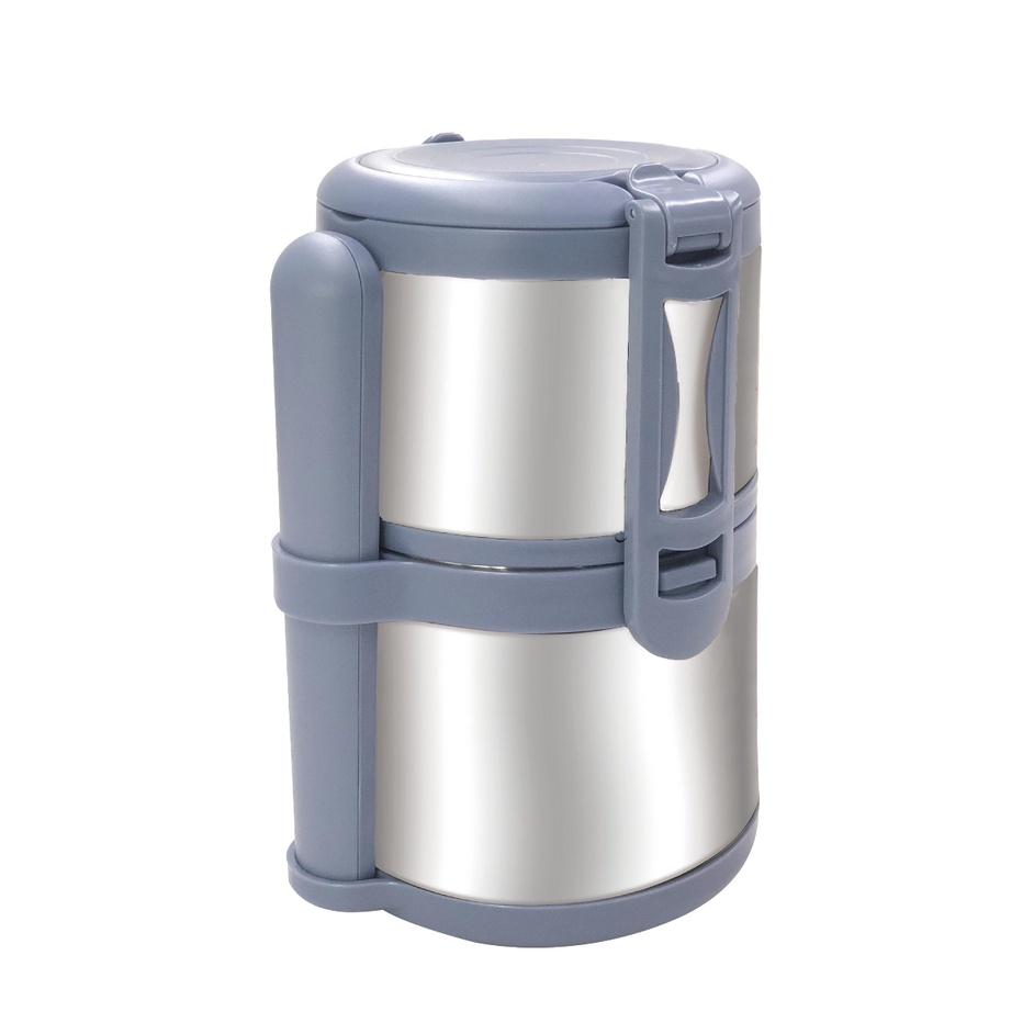 La gourmet Save The Planet 1.4L 2Tier Thermal Tiffin Carrier (Comes with Stainless Steel Spoon)