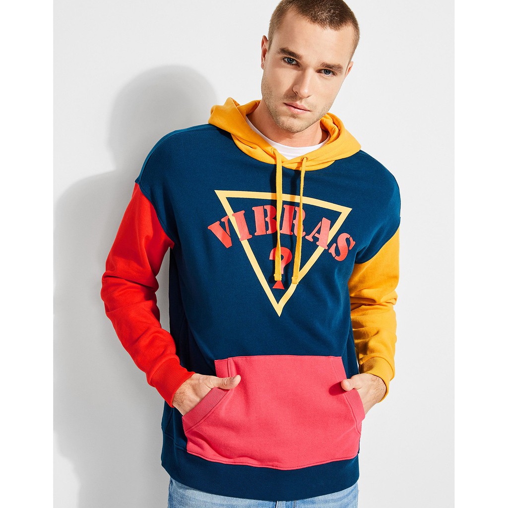 guess color block sweatshirt