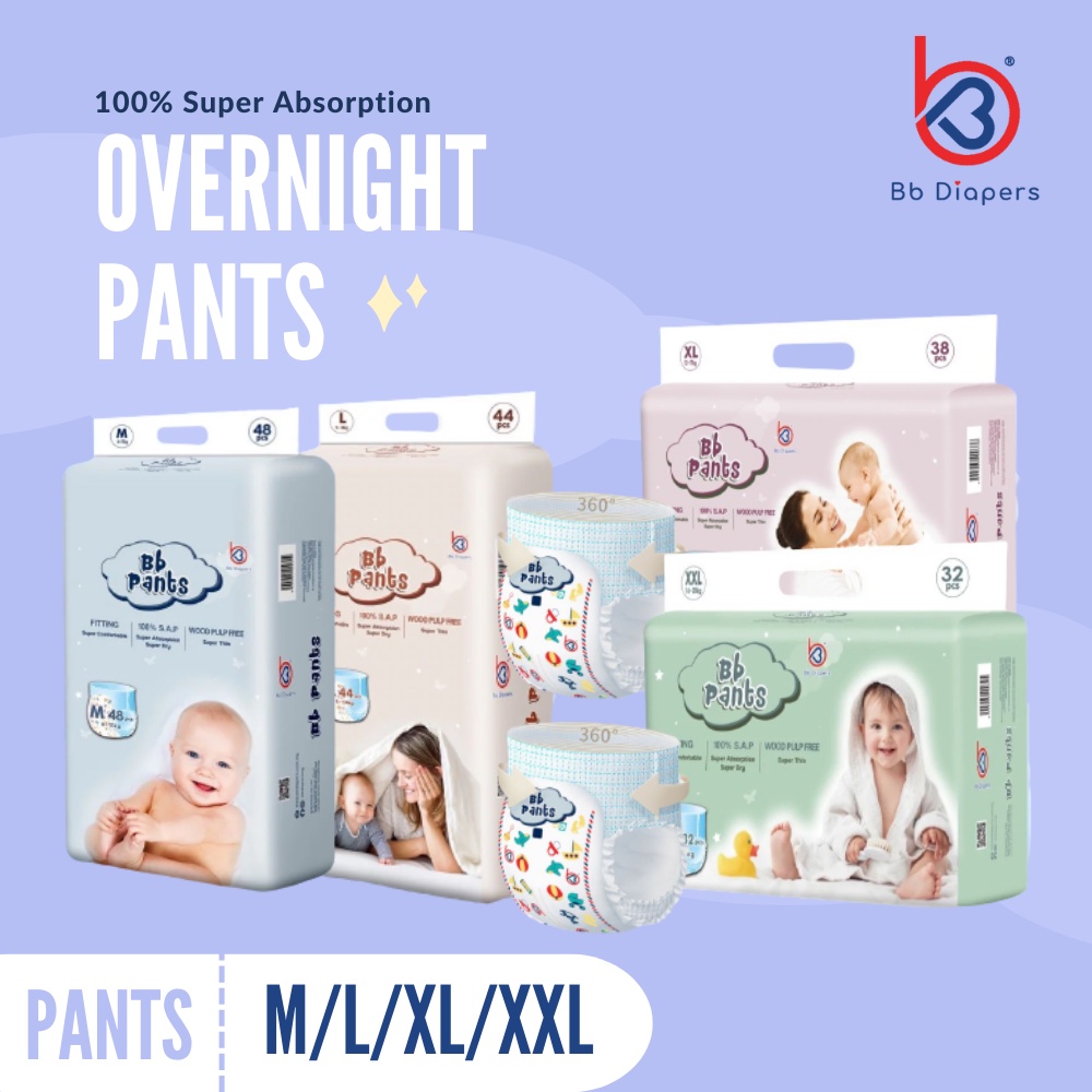 BB Diapers Overnight Pants 100% Super Absorption Diapers & Super Thin ...