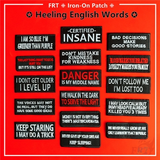 ☸ Ins - Healing English Words Series 04 Classic Phrase Iron-On Patch ☸ 1Pc DIY Sew on Iron on Badges Patches Apparel Appliques