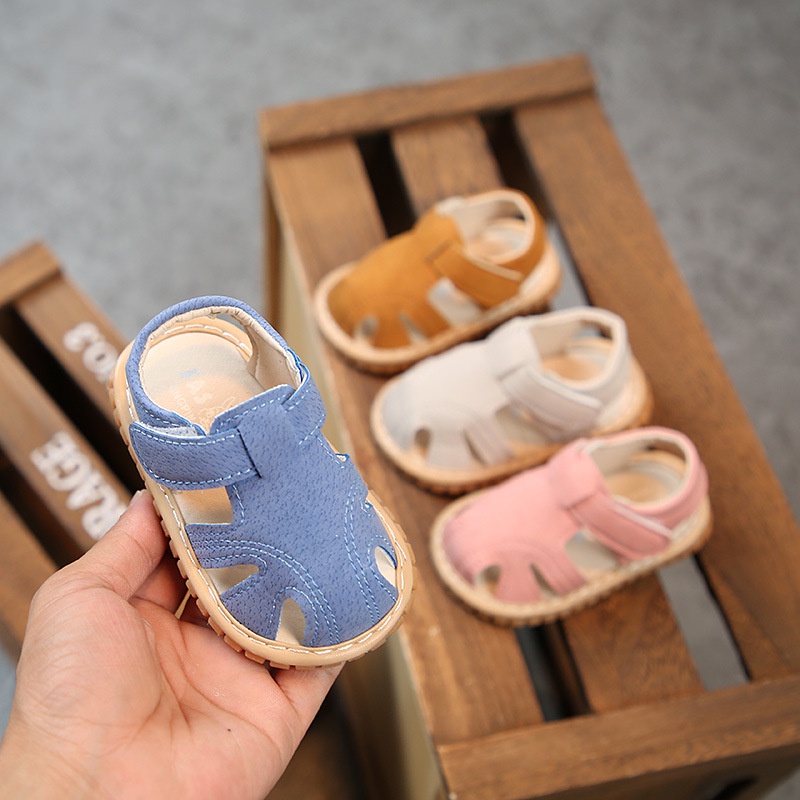 1-2Years Baby Shoes With Sound Kid Boys Girls Toddler Sandals Soft Bottom Antiskid Sandal Kasut Bayi Selipar Budak Umur