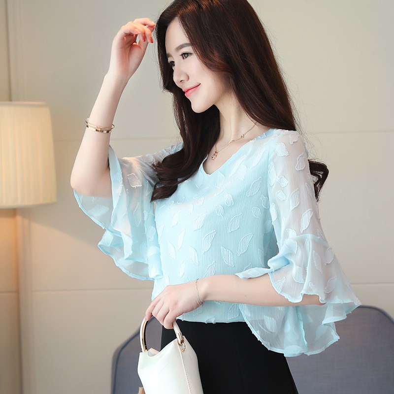 korean ruffle blouse