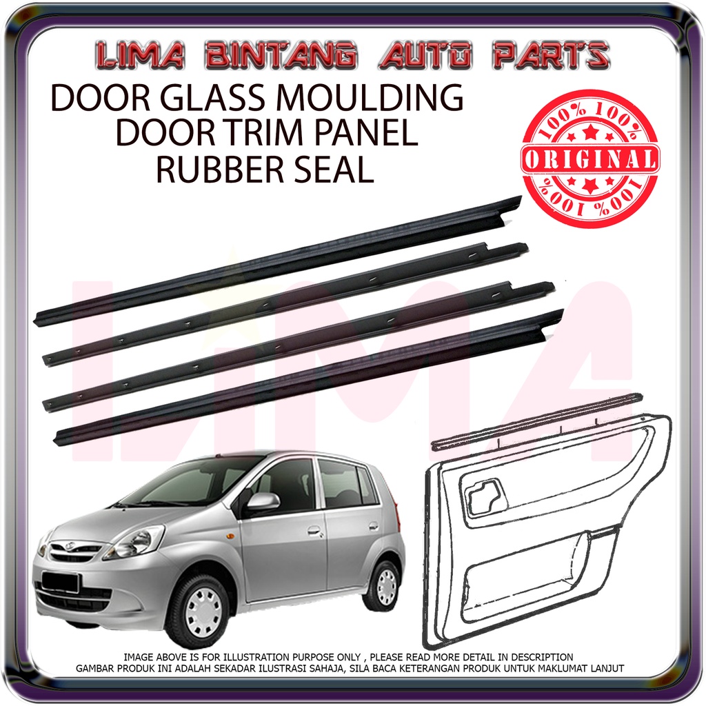 Perodua Viva Door Glass Moulding , Door Trim Seal ( Inner ) *Original