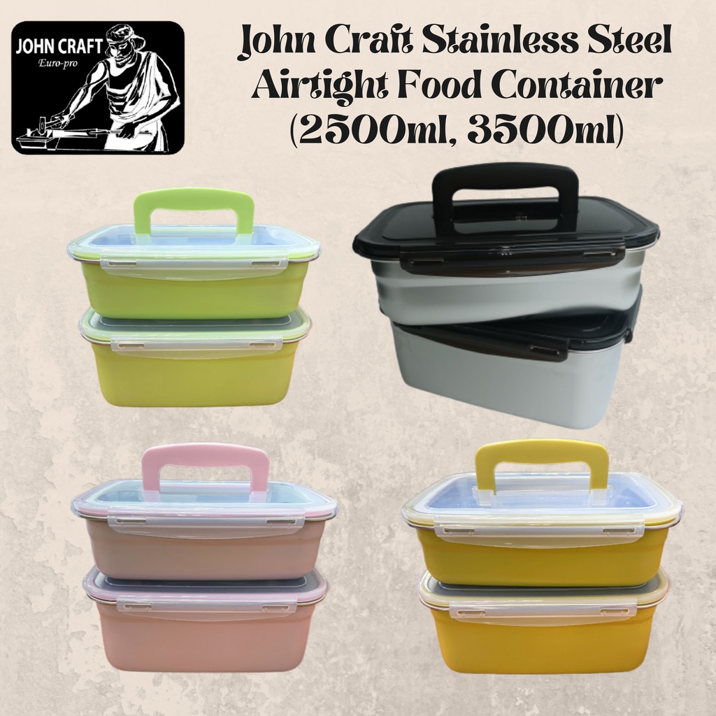 John Craft SUS 304 Stainless Steel Airtight Food Container with Handle