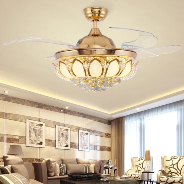 Gold Crystal Led 42 Inch Chandelier Ceiling Lights Living Room