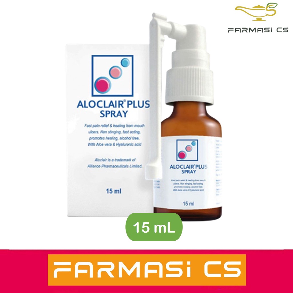 Aloclair Plus Spray 15ml EXP:06/2026 [hfmd relief from pain, mouth ulcer, does not sting, No Alcohol ]