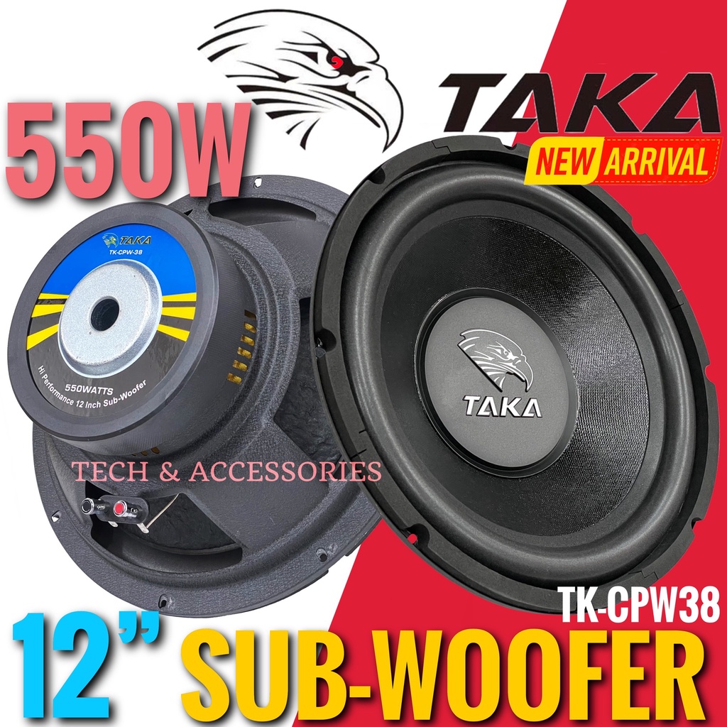 TAKA 12" 550Watts Car SubWoofer TKCPW38 New 2022 Model Shopee Malaysia