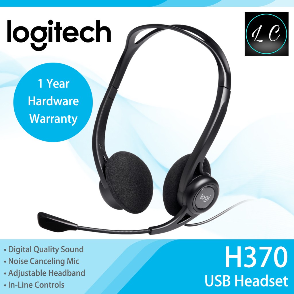Logitech Original H370 USB Computer Headset with Noise Cancelling Mic