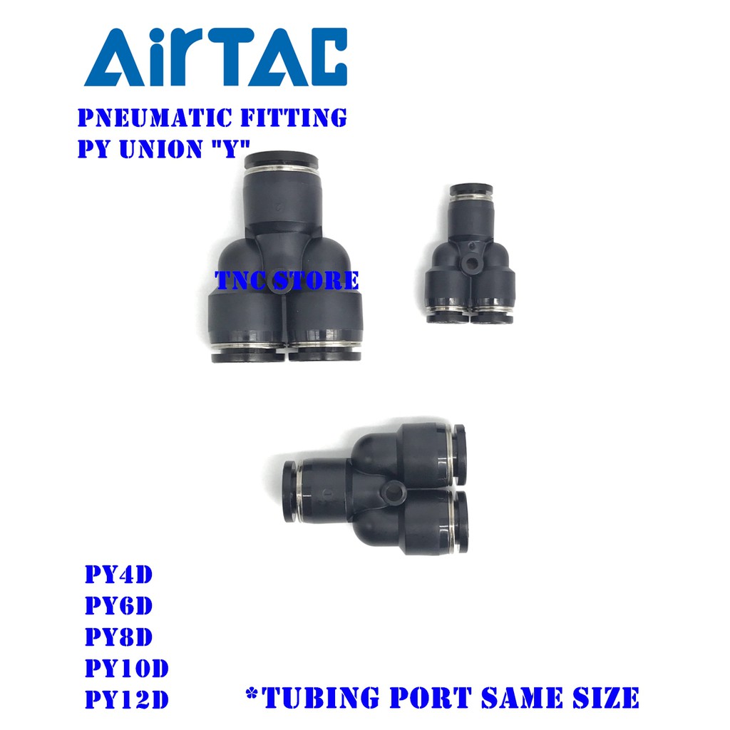AirTac Pneumatic Fitting PY Union PY4D PY6D PY8D PY10D PY12D Union Y