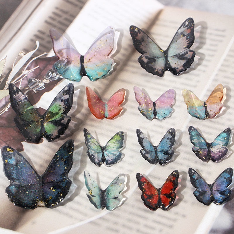 DIY Materials Handmade Pendants Gradient Color Gradient Butterfly Accessories Handicraft Toys For Mobile Phone Case