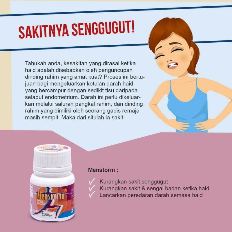 Menstorm Sendayu Tinggi For Menstrual Period Pain Senggugut Shopee Malaysia