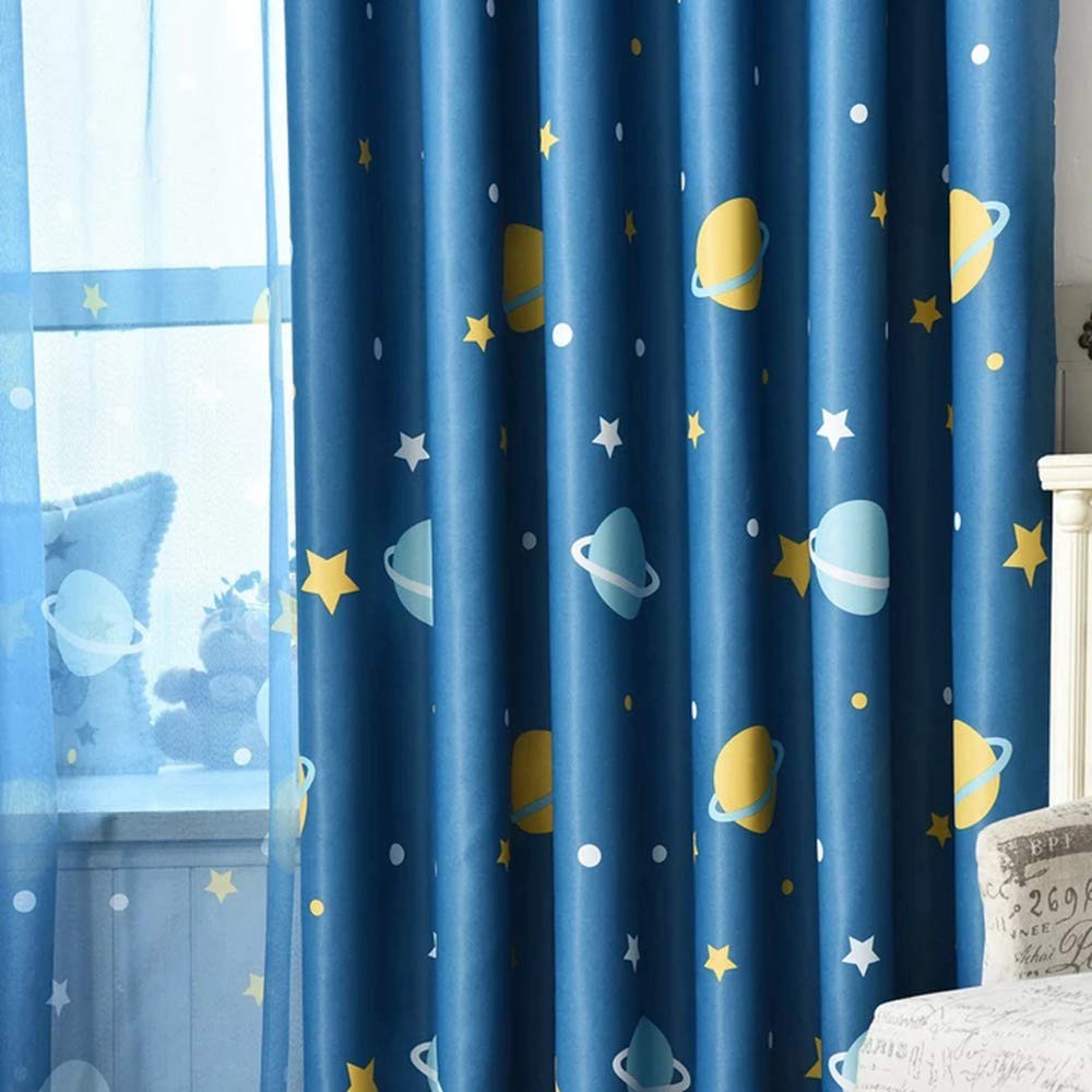 Ready Stock Blackout Curtains Cartoon Galax Planet Kids Window