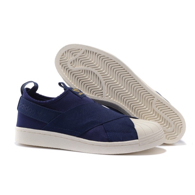 adidas superstar slip on blue