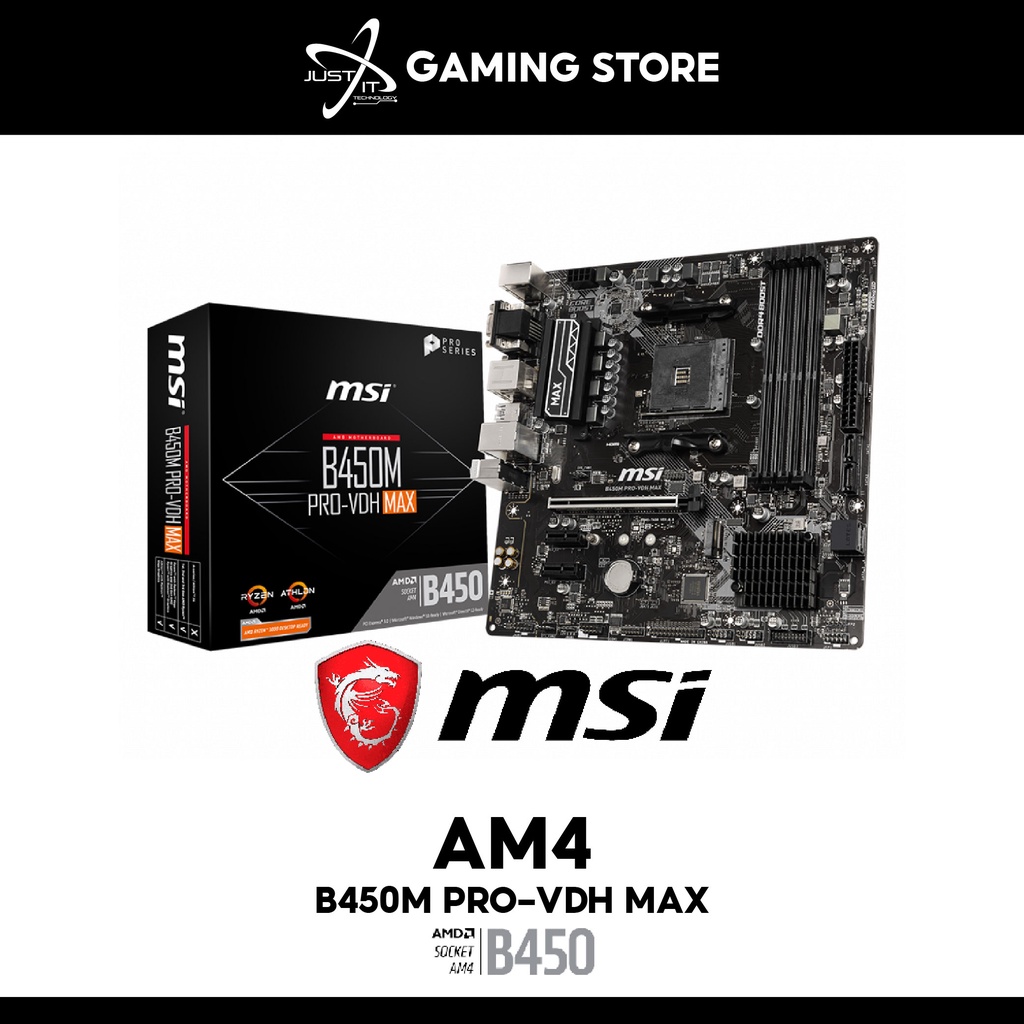 MSI B450M PRO-VDH MAX AM4 COMBO RYZEN 3 4100 / 3200G / RYZEN 5 4500 ...