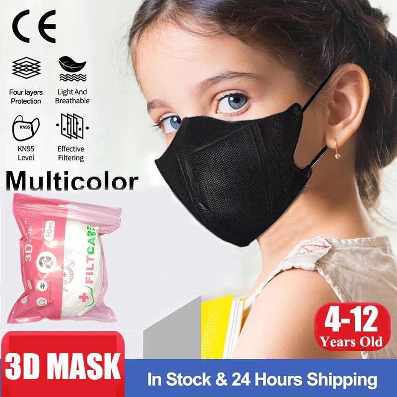 【HOT】50pcs3plymask Children's Disposablemask Non Woven Ply mouth Face filter safe e dustproof mask