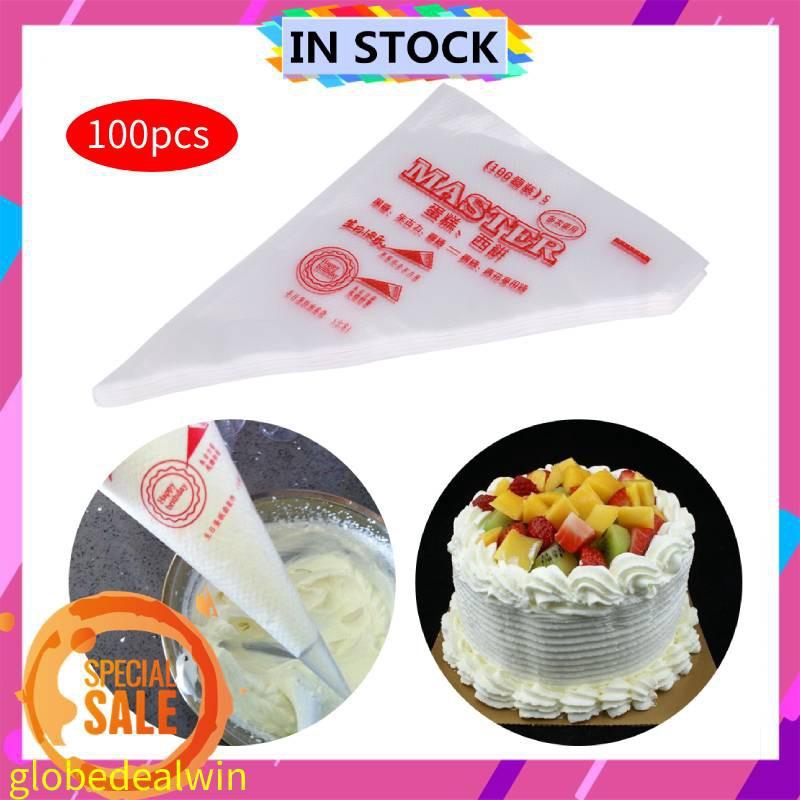 100Pcs Disposable Pastry Bag Piping Cake Pastry Cupcake Decorating Bags 3 Size