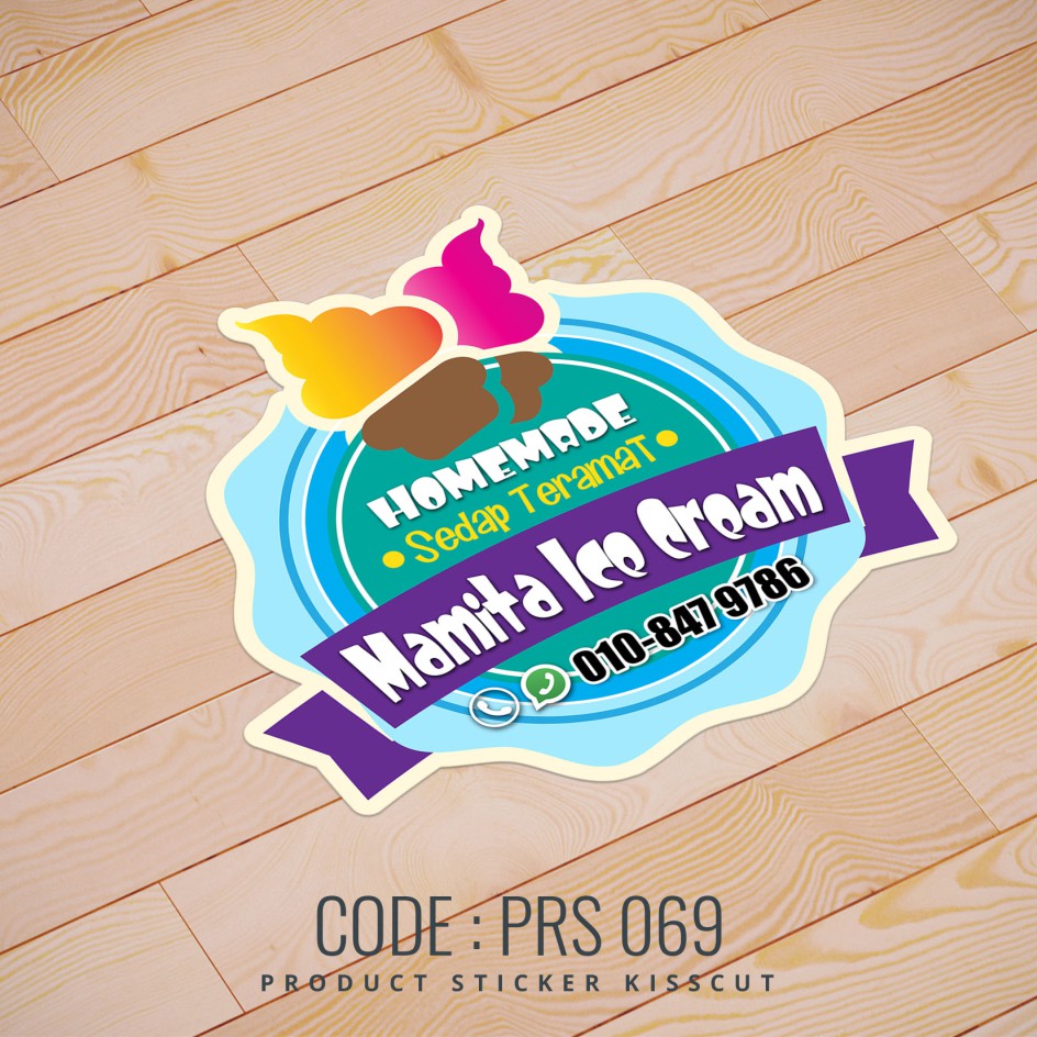 Sticker Murah Usahawan Aiskrim // Pilih Design Brand Aiskrim Anda 