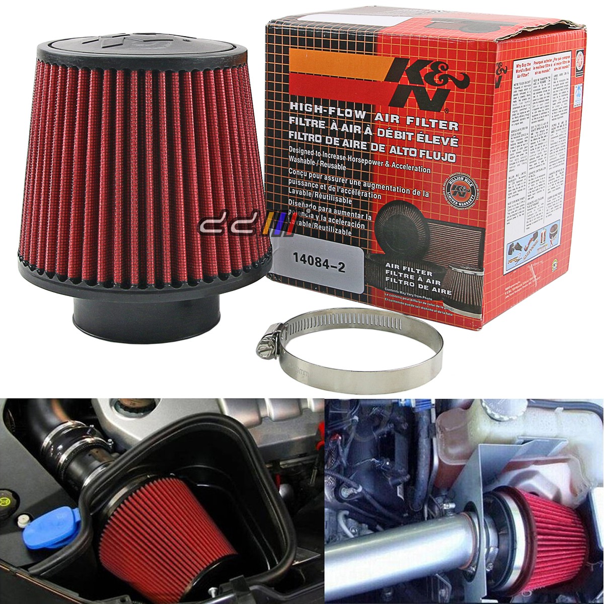 [Locak Ready Stock] Ku0026N Sport Air Filter Air Cleaner 14084-2 3Inch Hole