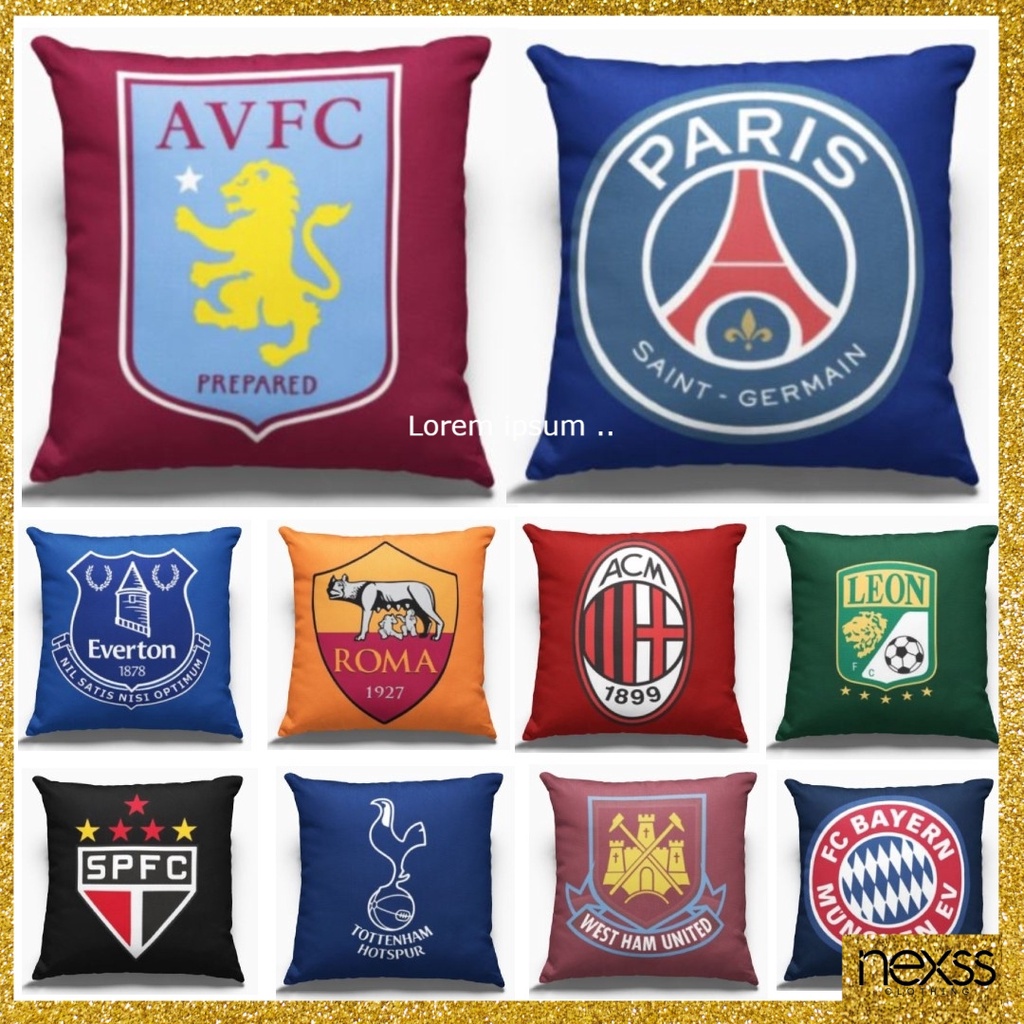 European Football Club Logo Cushion Cover Home Décor football Pillow Case(nexss)40/45/50/55/60cm