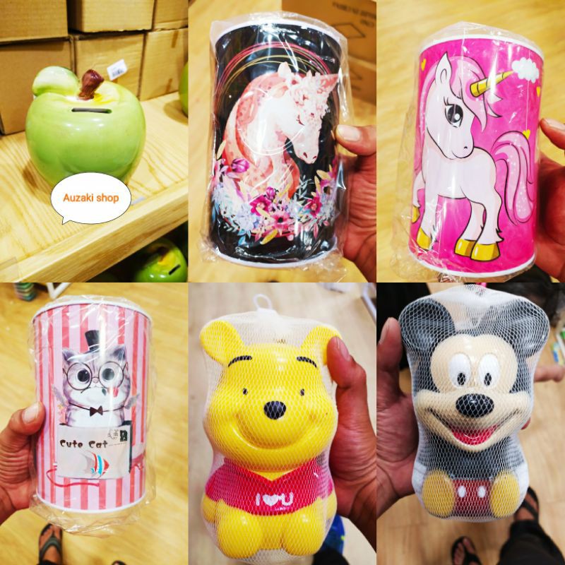 Tabung Duit Bentuk Buah Epal Hijau Mickey Mouse Ready Stock Money Box Shopee Malaysia