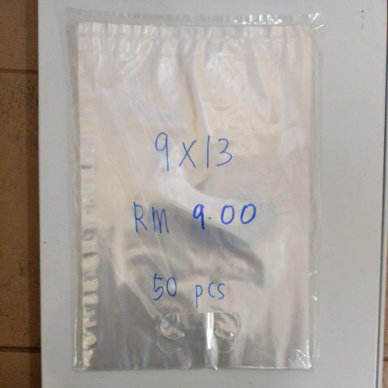 Plastic bag/zip lock plastic bag 50 PCS 9 x 13 INCI PLASTIK CERAH