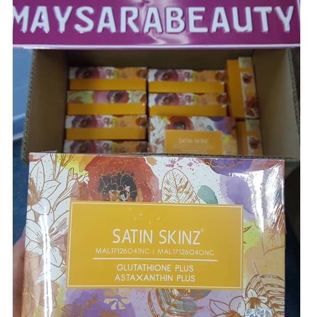 Satin Skinz Gluta Tabs 2 Bottle X 60 Tablets Free Gift Lip Matte