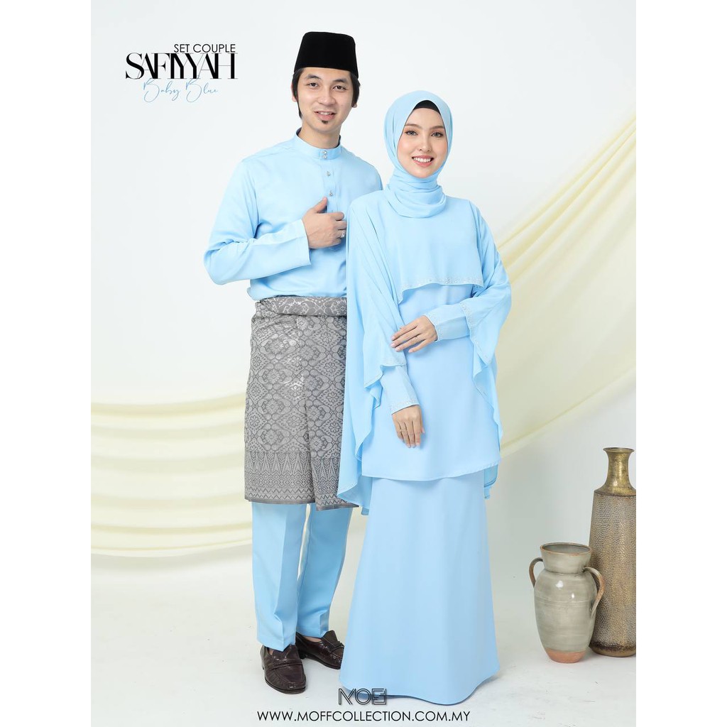 FULLSET NIKAH KURUNG MODEN SAFIYYAH IN BABY BLUE (SANDING I NIKAH I TUNANG)