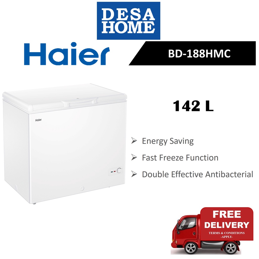 [FREE DELIVERY] HAIER BD188HMC REPLACE BD188HP 142L CHEST FREEZER BD188HMC / BD188HP Shopee