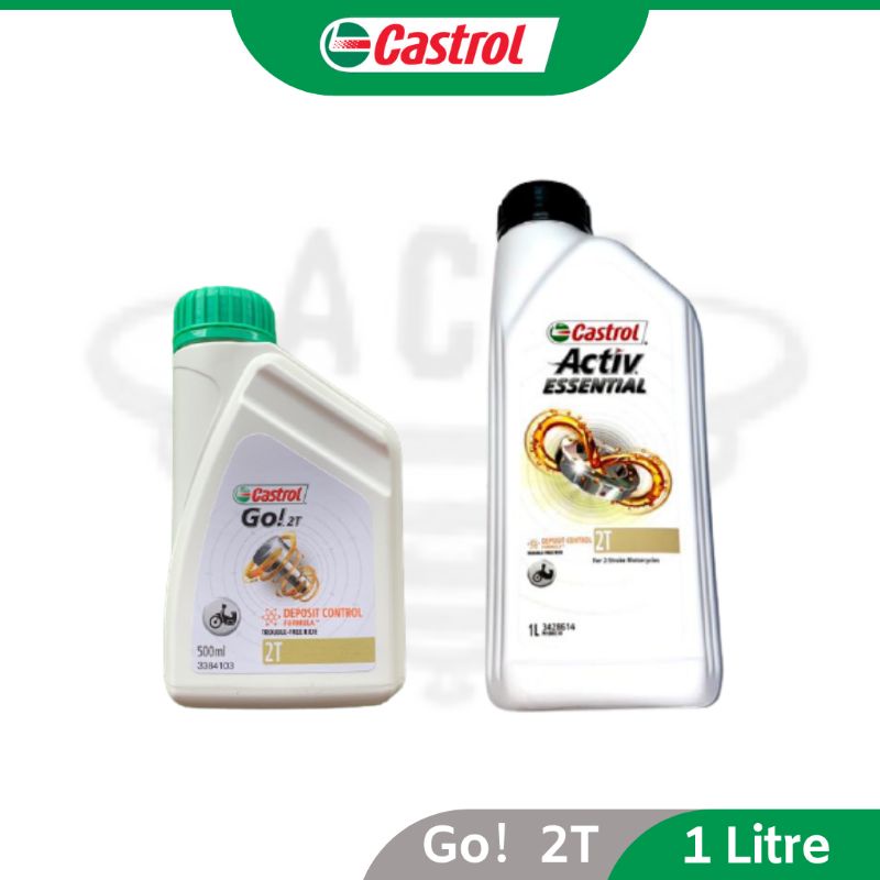 Castrol Go 2t Activ Essential Deposit Control Motorcycle Oil Minyak Hitam Motor Go Original 500ml 1 Litre 1000ml Shopee Malaysia
