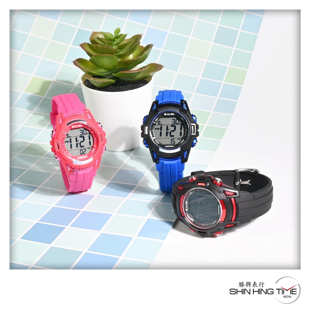 ⭐️Authentic⭐️ BUM Equipment Women Digital Sports Rubber Strap Watch