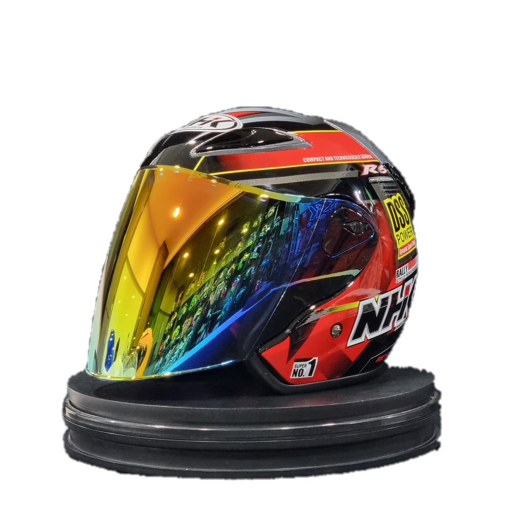 NHK Helmets R6 v2 Rally (Black/Red Glossy) Shopee Malaysia