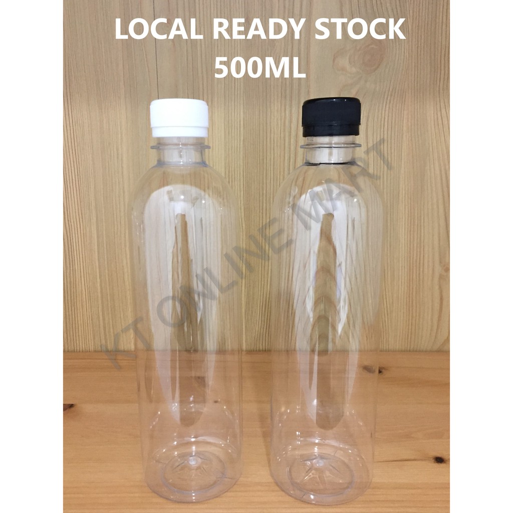 Empty Water Bottle 500mL Air Botol Kosong including white/black cap
