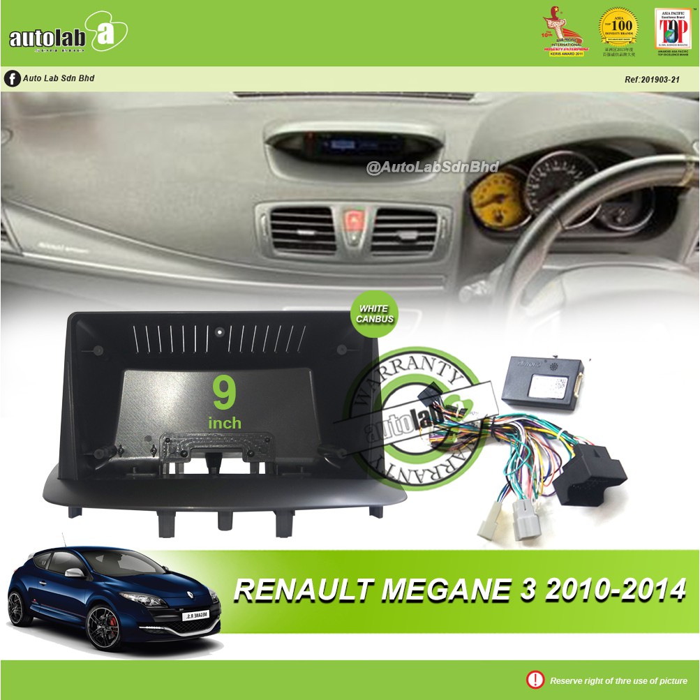 Android Player Casing 9" Renault Megane 3 2010-2014 (with Canbus)