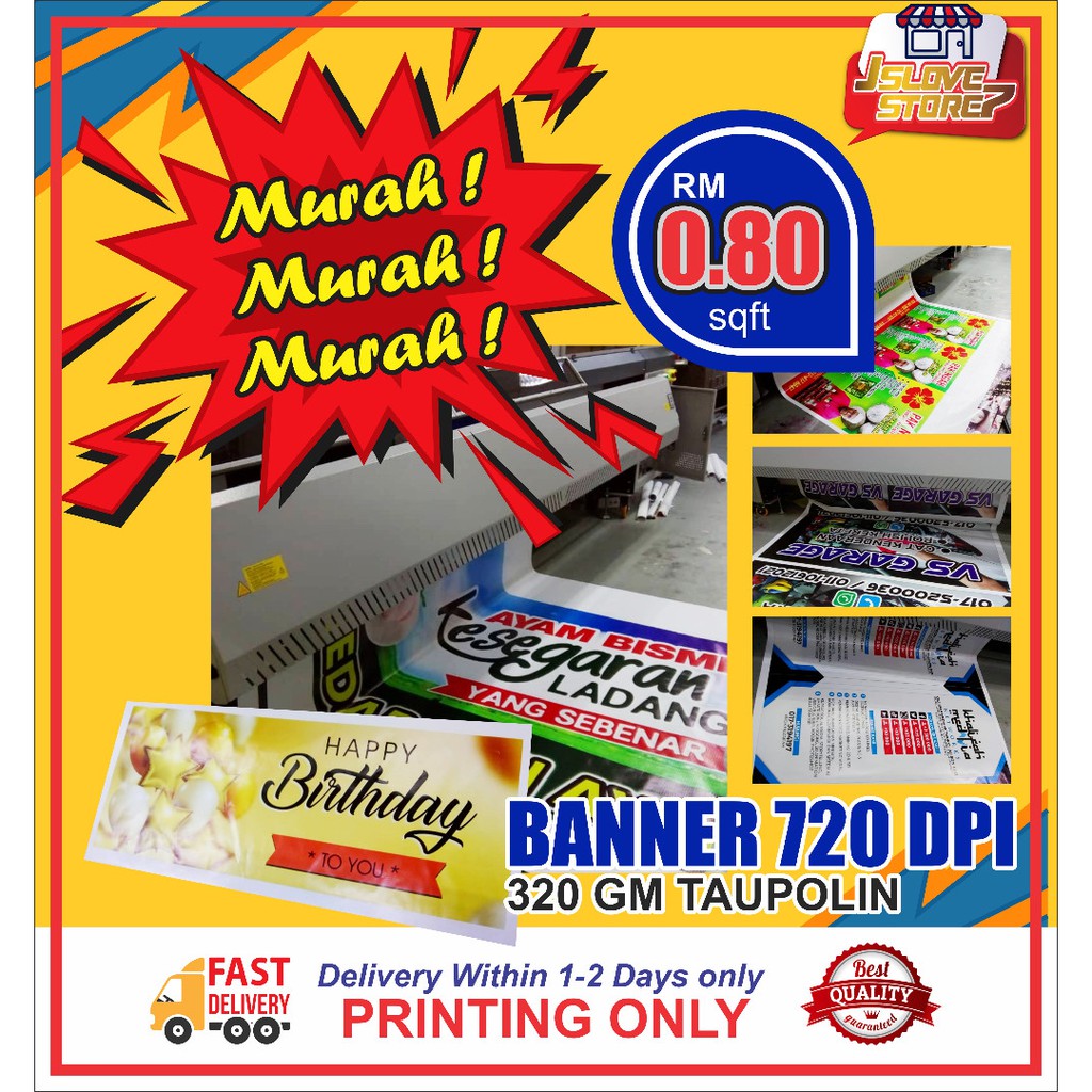 🔥PROMOSI BANNER / BANTING PRINTING MURAH🔥PRINTING DLM 2 HARI BERKERJA
