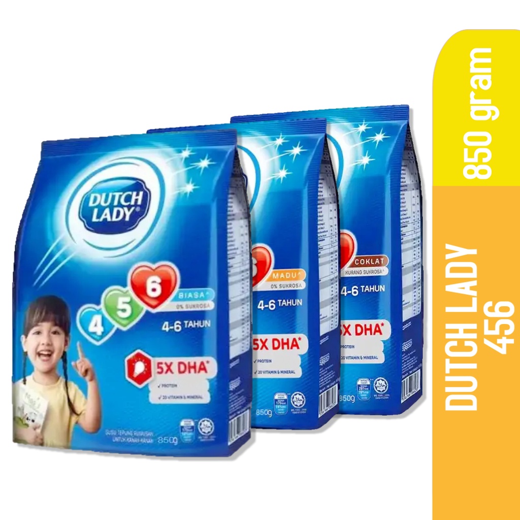 DUTCH LADY 456 MILK POWDER SUSU TEPUNG 850G
