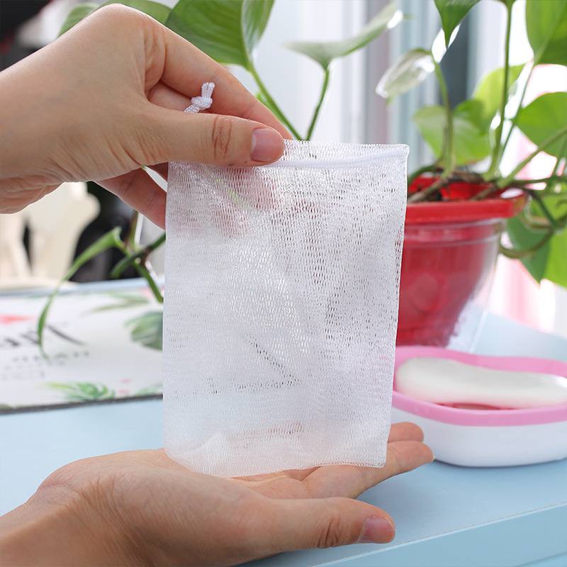 [READY STOCK]Double Foaming Mesh Handmade Soap Cleansing Foaming Net Drawstring Bubble Foaming Net Cleaning 手工皂起泡网