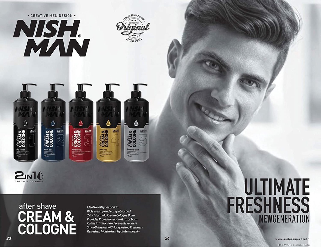 Nishman After Shave Cream & Cologne 2in1 01 City Senior 400 ml Shopee