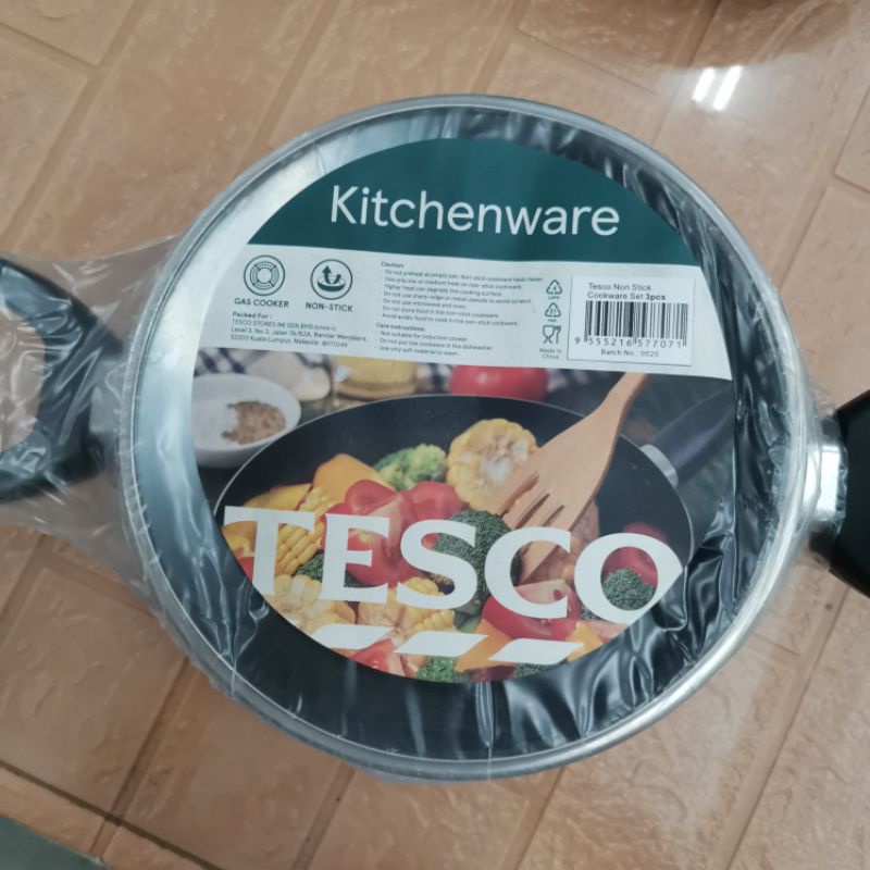 Tesco Non Stick Cookware Set 3 pcs Shopee Malaysia