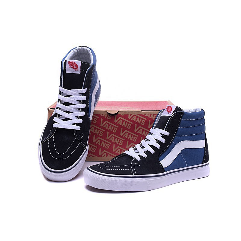 blue and black vans high top