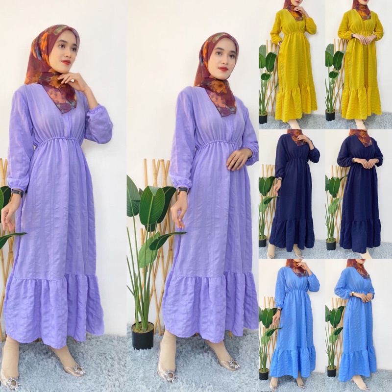 P880 Dress Plain Bubble Jubah raya Dress Raya Freesize | Shopee Malaysia