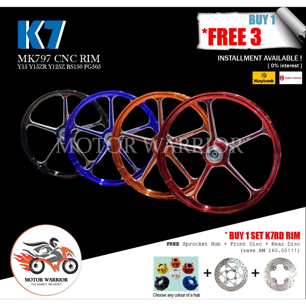 *BUY 1 FREE 3 ~ New Released !!! K7RD MK797 CNC rim Y15 Y15ZR Y125Z ...