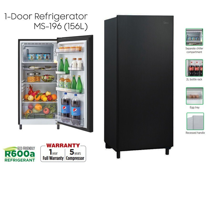 *2022 FAST SHIP PROMO* MIDEA SINGLE DOOR REFRIGERATOR MS-196/MS196/PETI ...