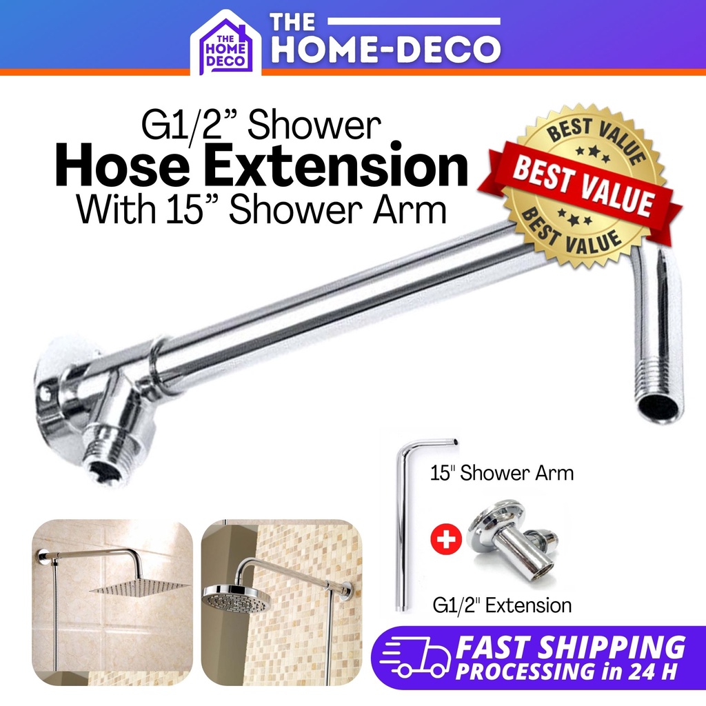 Stainless Steel G1/2 Shower Hose Extension Wall Mounted Bottom Entry