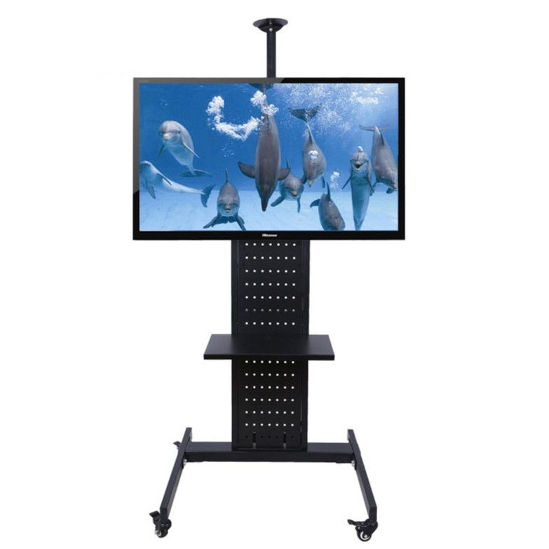 Super Heavy Duty Rolling Tv Cart Mobile Tv Mount Stand Trolley For 32 65 Inch Shopee Malaysia