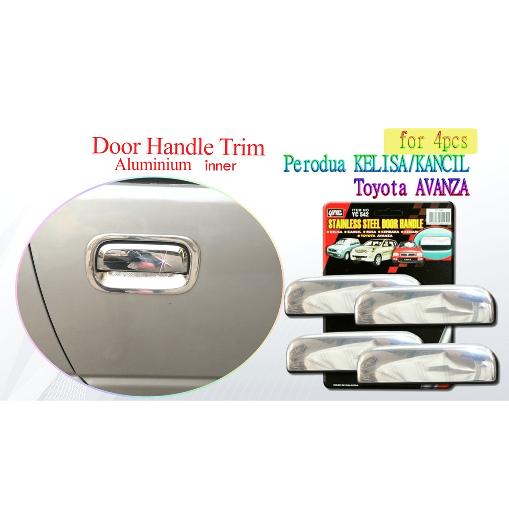 Perodua Kelisa/Kancil/Toyota Avanza Aluminium Door Handle Trim CHROME
