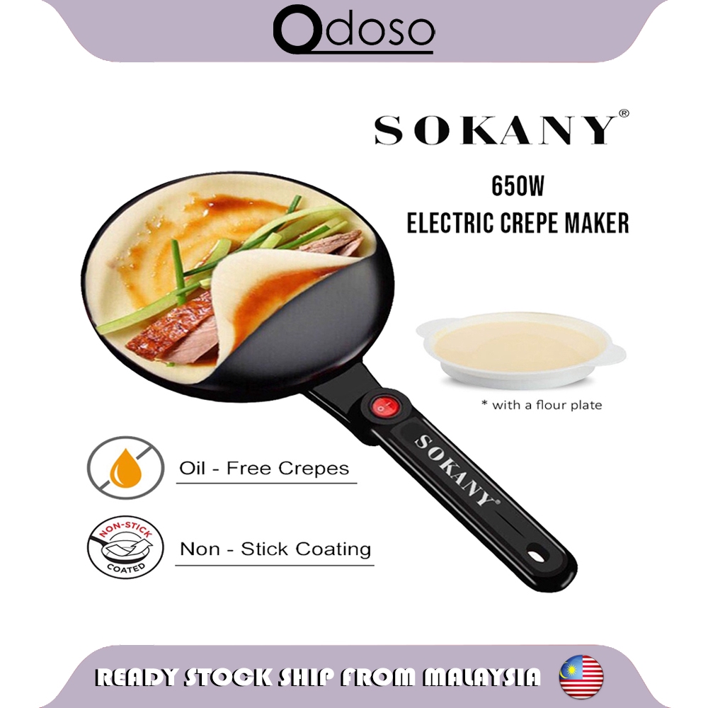 SOKANY 650W Electric Crepe Maker Non Stick Electric Spring Rolls Popiah